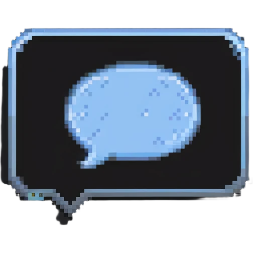 Grey chat bubble, messaging icon in pixel style emoji