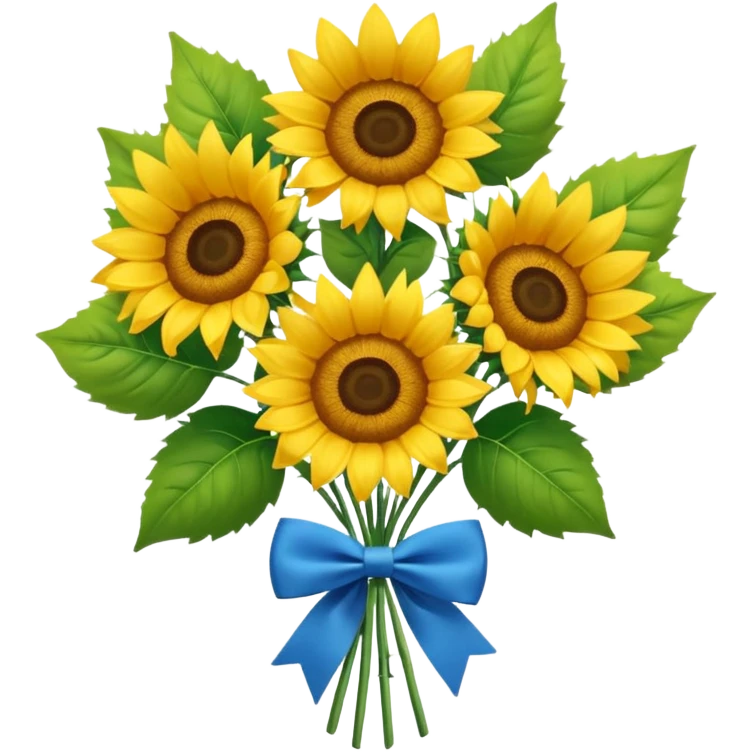 bouquet of 5 sunflower and bow tie emoji