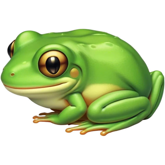 Meme-Worthy Cute Sleeping Green Tree Frog Portrait Emoji, Head resting peacefully with a contented smile, showcasing a compact, vividly green body with softly closed, serene eyes, Simplified yet adorably endearing features, highly detailed, glowing with a soft, drowsy jungle light, high shine, relaxed and utterly lovable, stylized with an air of playful laziness, soft glowing outline, capturing the essence of a sleeping green tree frog that feels destined to become the next viral icon of adorable rest! emoji