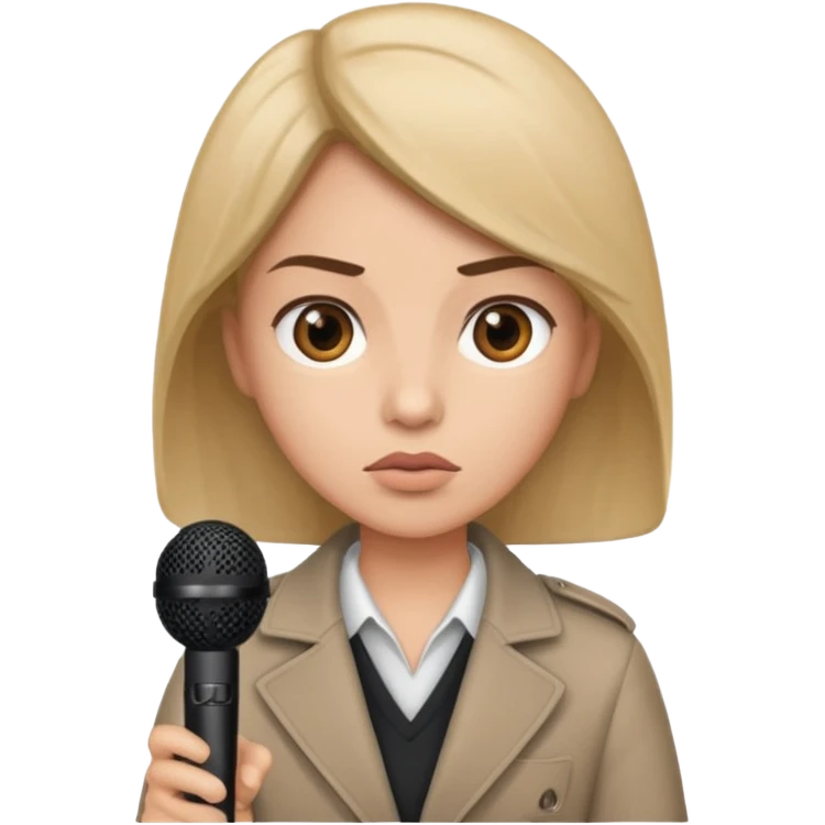 a journalist with a microphone emoji