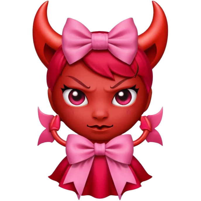 Devil with girly bow emoji