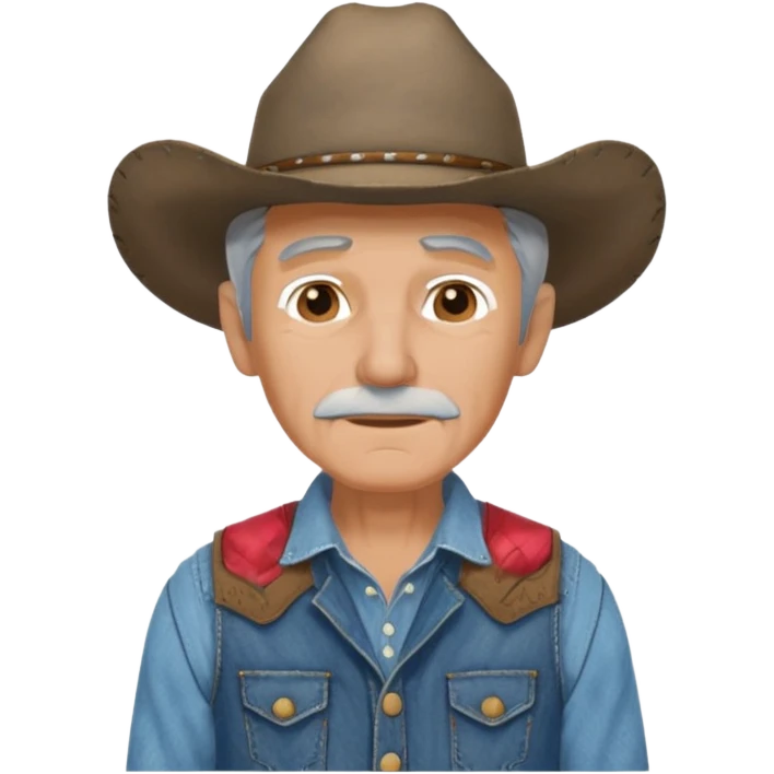 old cowboy with vest emoji