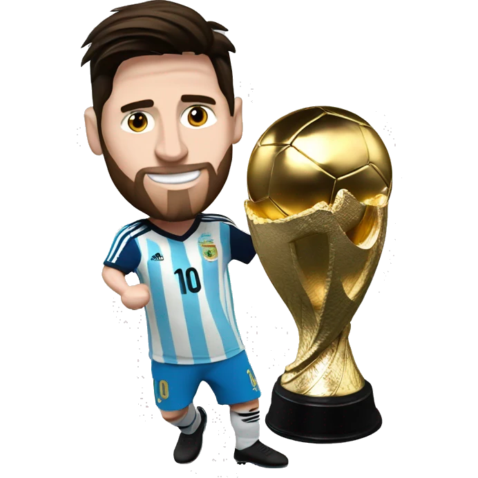 messi con la copa del mundo emoji
