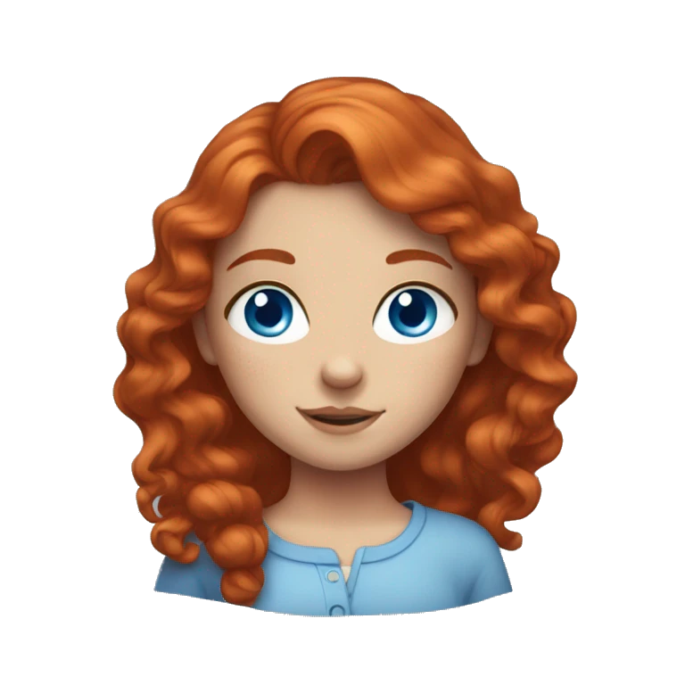 Red head girl with blue eyes and freckles emoji