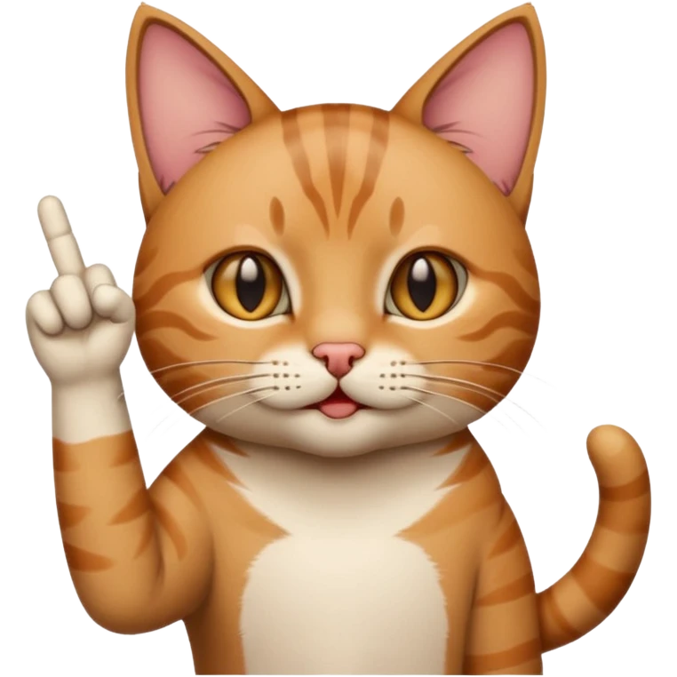 Cat flipping off someone emoji