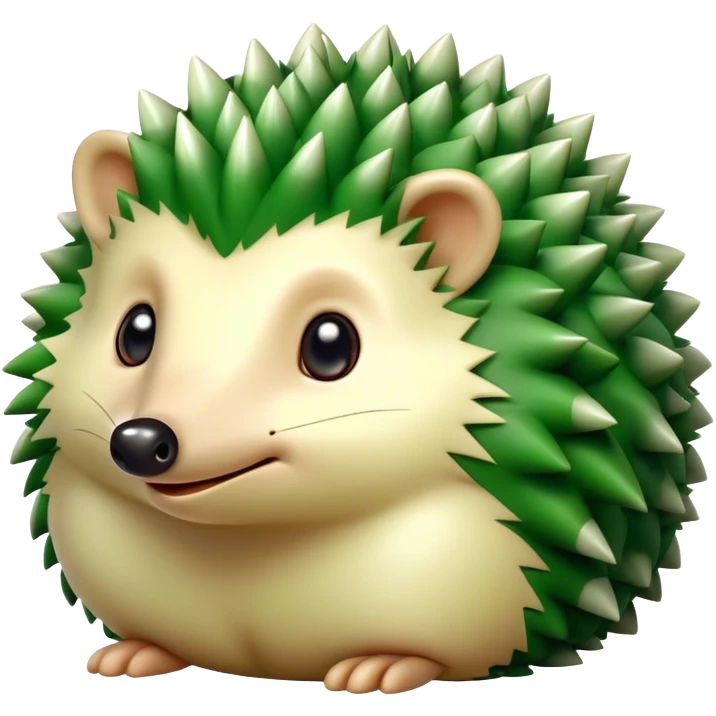 The hedgehog is green emoji