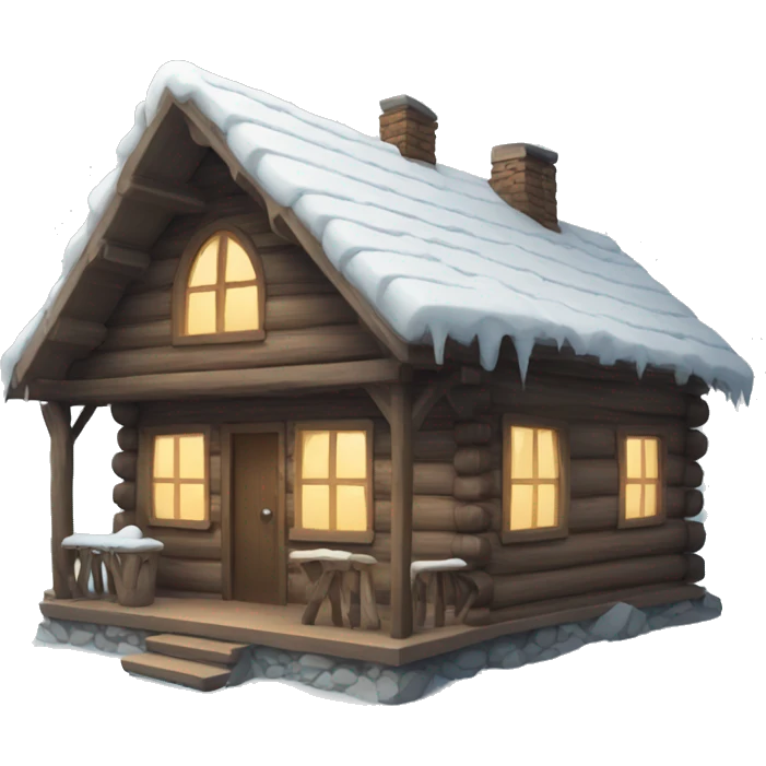 Snowy cabin emoji