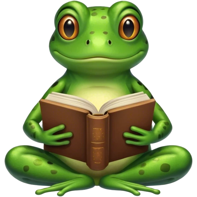 Kitap okuyan kurbağa emoji