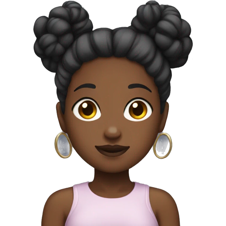 Black girl with space buns  emoji