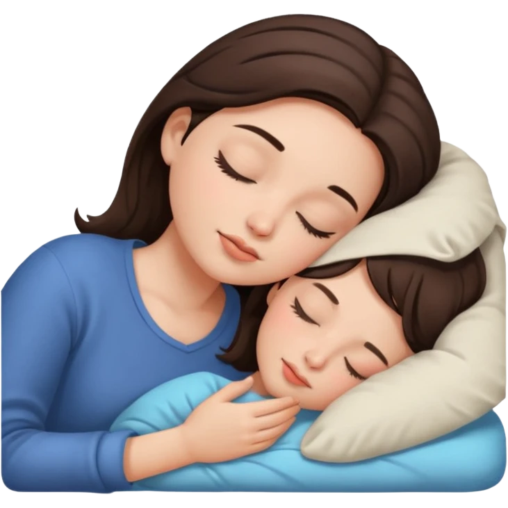 Brunette girl sleeping emoji