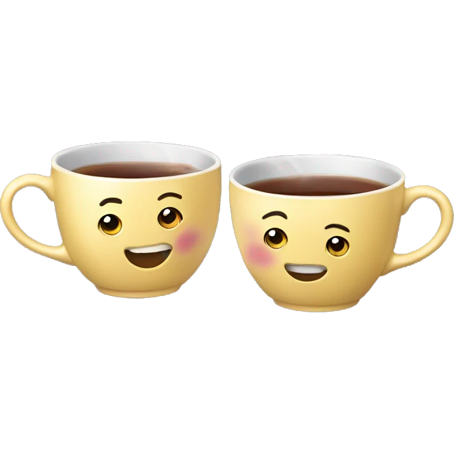 2 realistic tea cups clinking together emoji