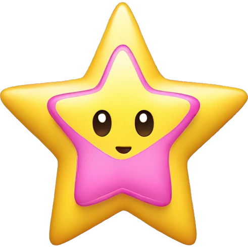 A big yellow star with a little pink bow emoji