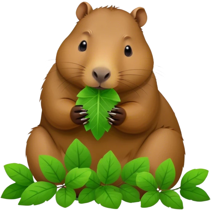 capybara eating leaves emoji
