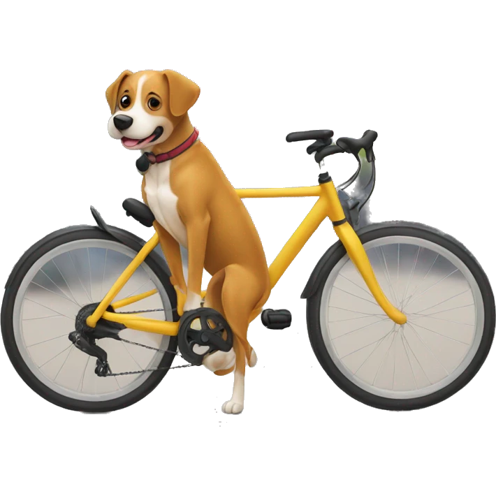Cachorro em cima de bicicleta  emoji