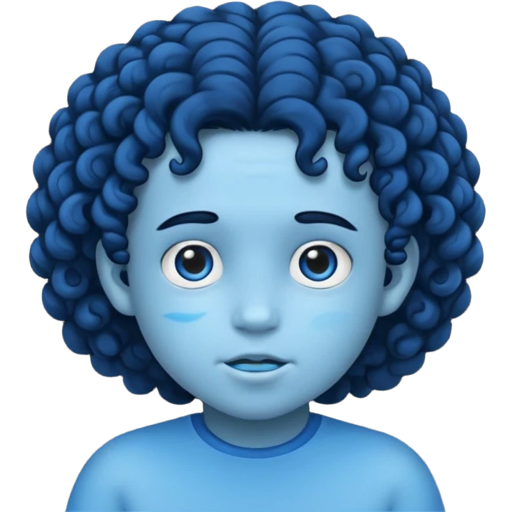 blue curly haired kid  emoji