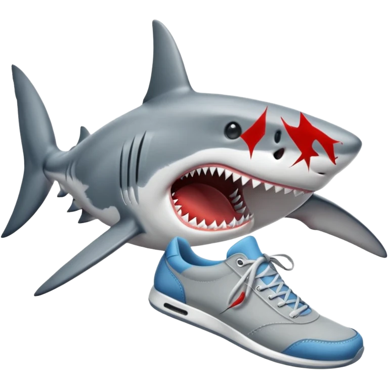 a shark with shoes emoji