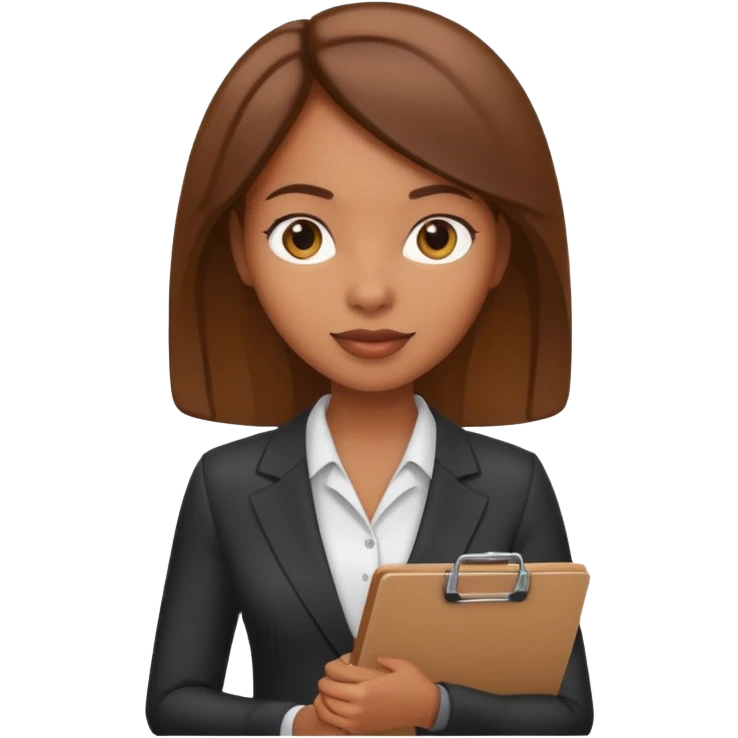 black businesswoman with a clipboard emoji