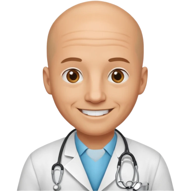 Bald tan doctor man with stethoscope  emoji