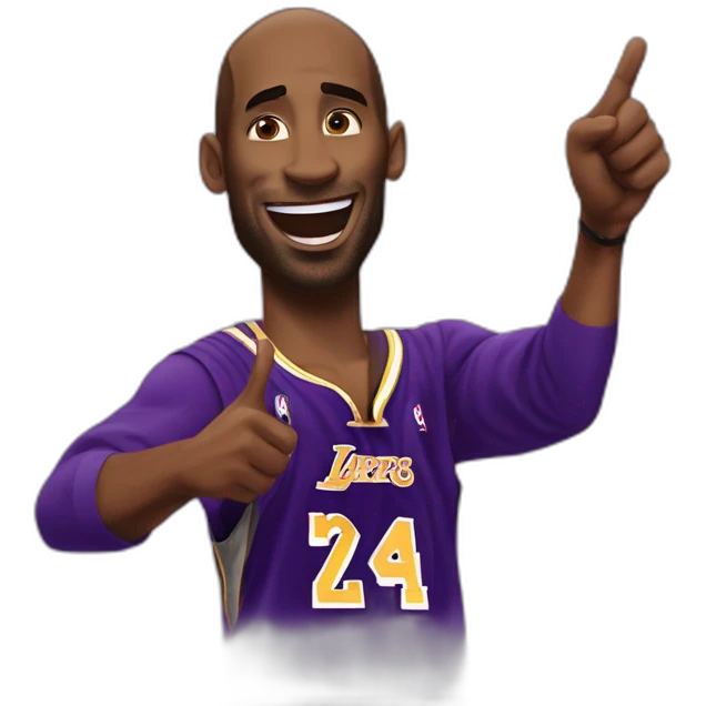 Kobe Bryant points his finger up in warning looking in camera emoji