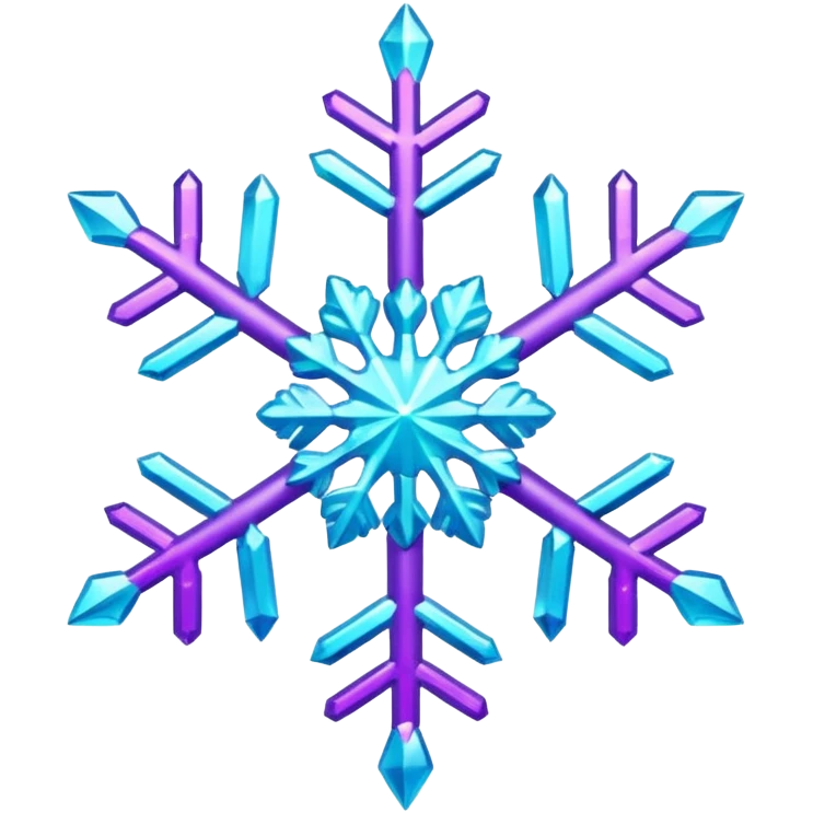 cyan and purple snowflake glitter emoji