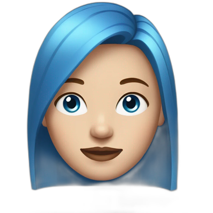 woman with blue eyes and straight medium length red hair emoji
