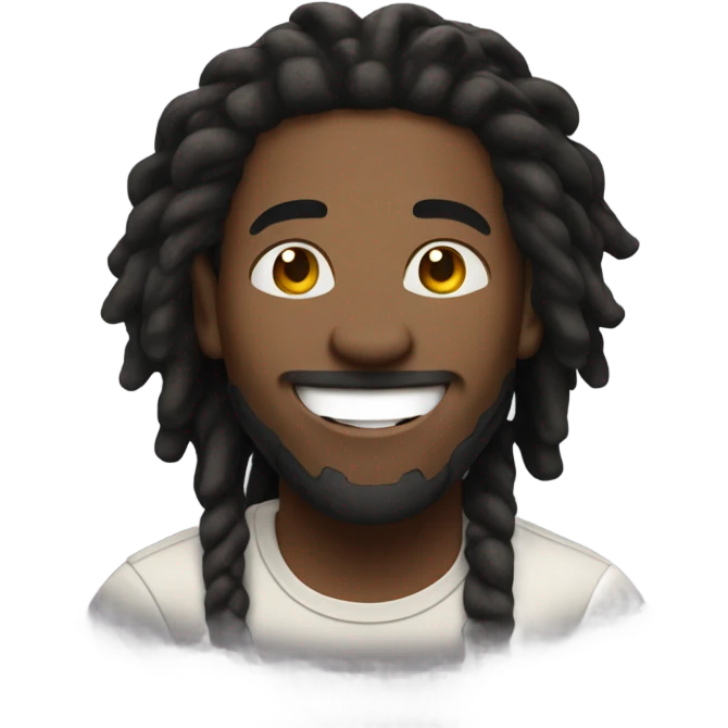 Black man with Dreadlocks laughing out loud emoji