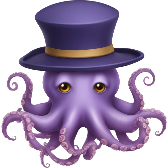 octopus with a hat emoji