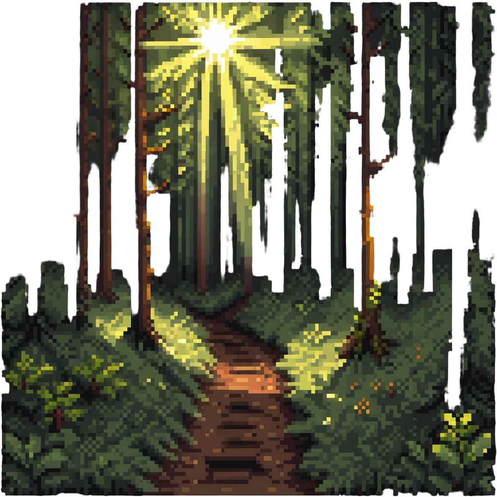 woods with sunlight emoji