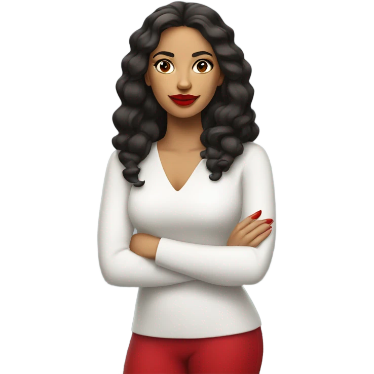 Latina with red lips  emoji