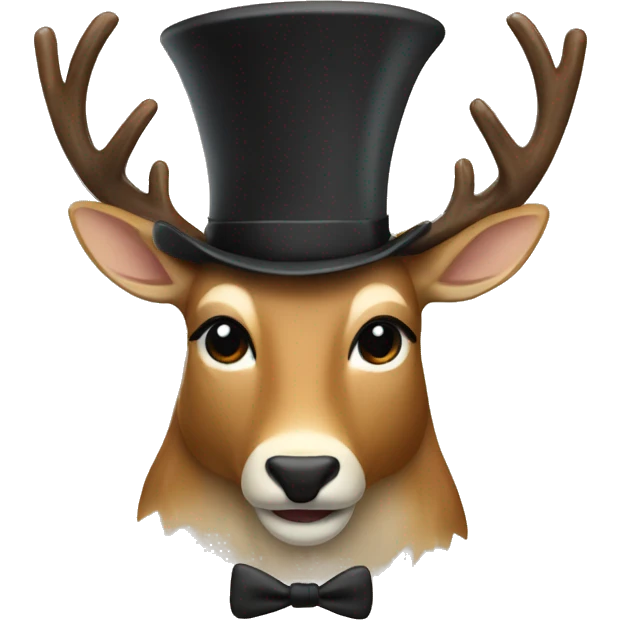 rendeer whit a rendeer top hat emoji