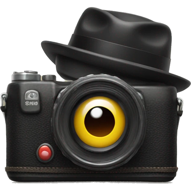 camera with simley hat emoji