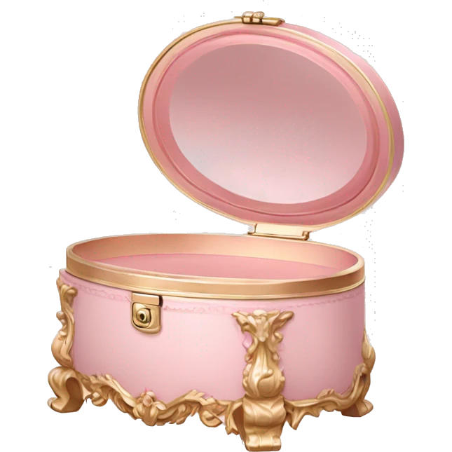 Elegant Rococo pale pink makeup box emoji