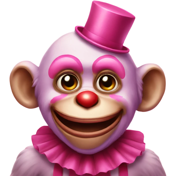 Clown-painted monkey in pink. emoji