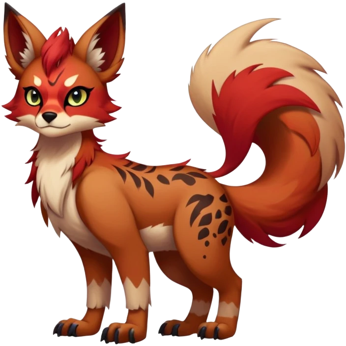 edgy badass cool Falvie-Fionbri-creature-fursona, full body, with random markings emoji