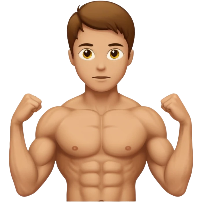 Male core muscles yellow default skin and hair emoji