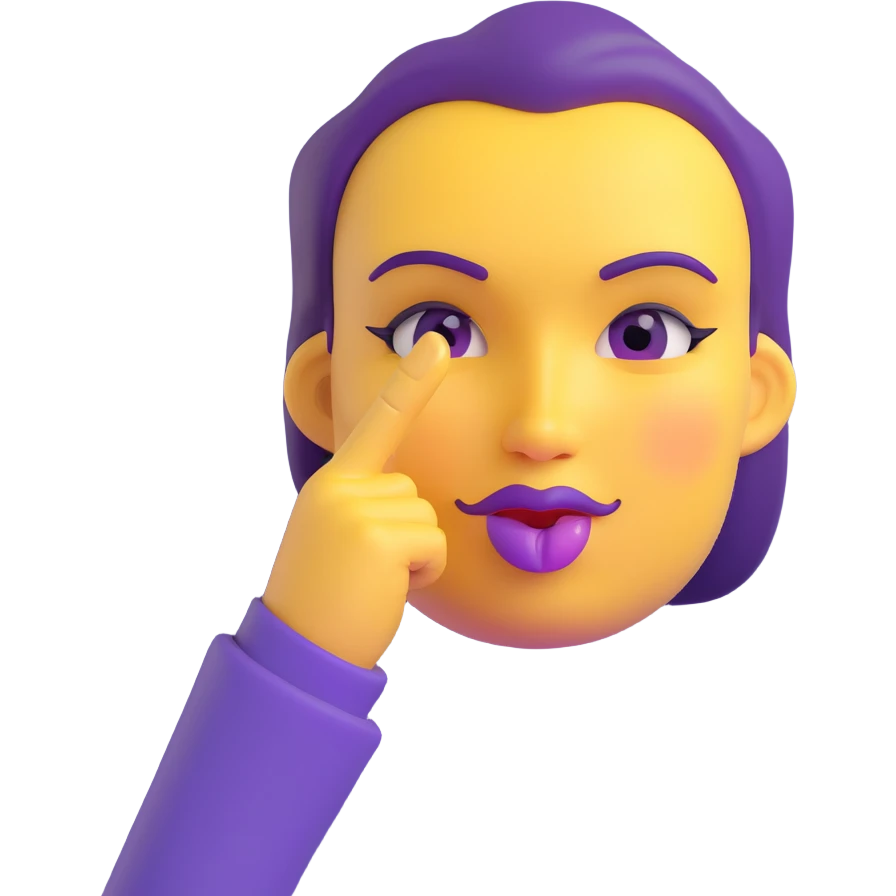 yellow face placing an index finger over pursed lips while winking and nodding emoji