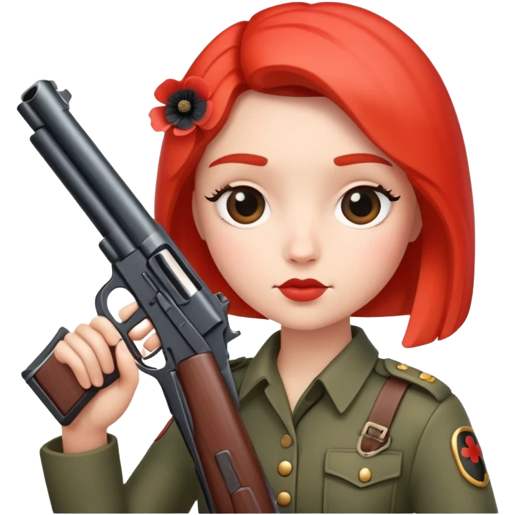 Poppy Holding a gun emoji