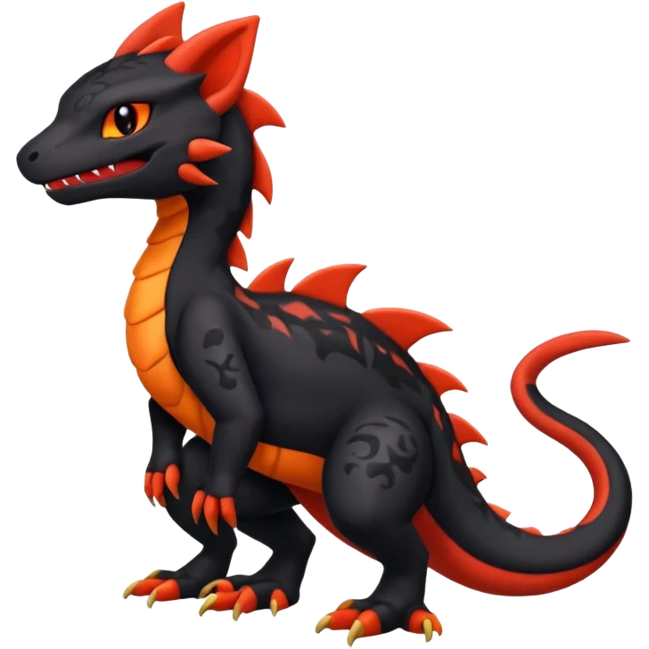 Magmatic furry Salandit-Noibat-Litten-Hybrid (Full body) emoji