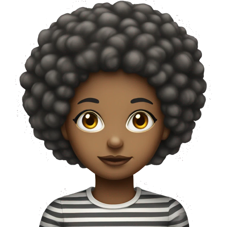 striped shirt portrait of an African American girl with a short salt and pepper Afro emoji