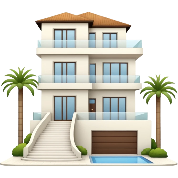 white 3 floor modern luxurious villa emoji