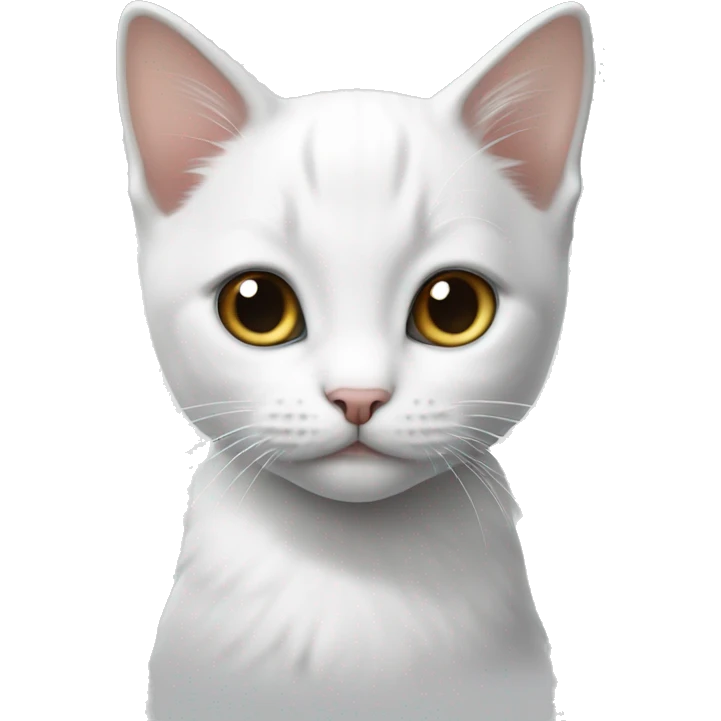 White kitten with grey top of head emoji