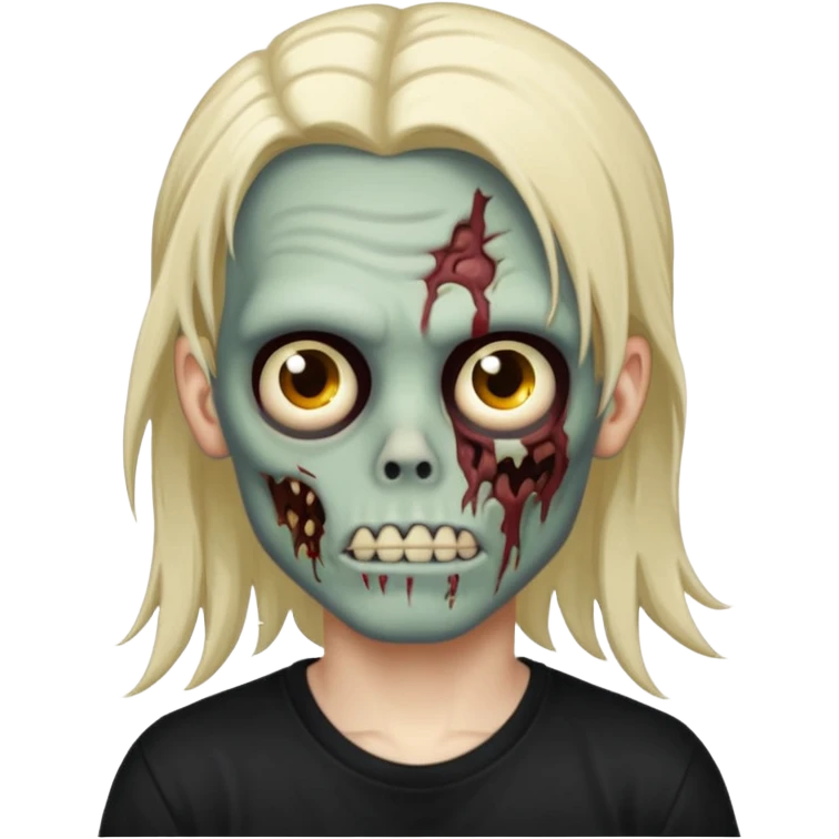 zombie boy with locks ainda black t-shirt emoji