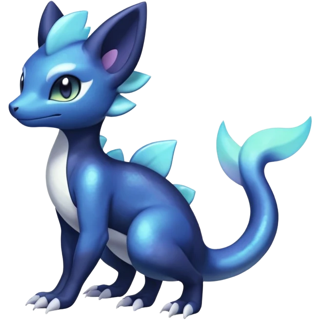Shiny pastel Nebulae Salandit-Meowstic-Noibat-Fakémon-hybrid-creature (full body)  emoji