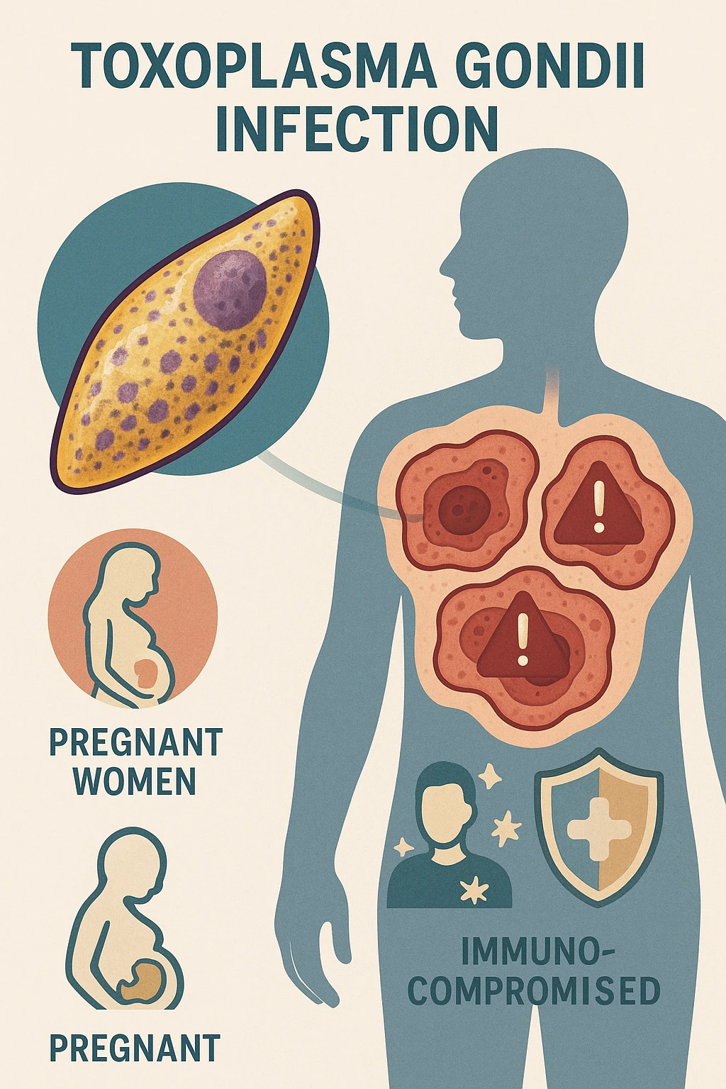 Toxoplasma gondii, infetta uomo immunodepresso e donne incinta. Causando gravi problemi emoji
