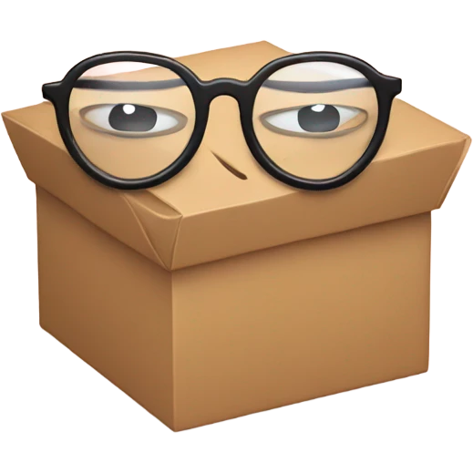 box with glasses on a big heart  emoji