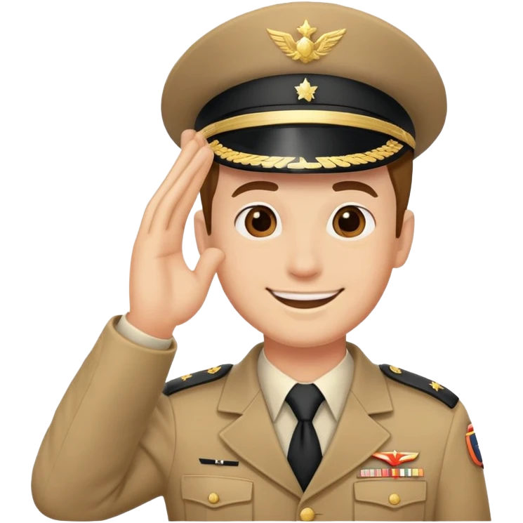 A man saluting emoji