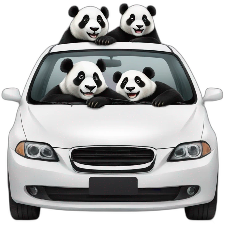 pandas on cherie tigo's car emoji