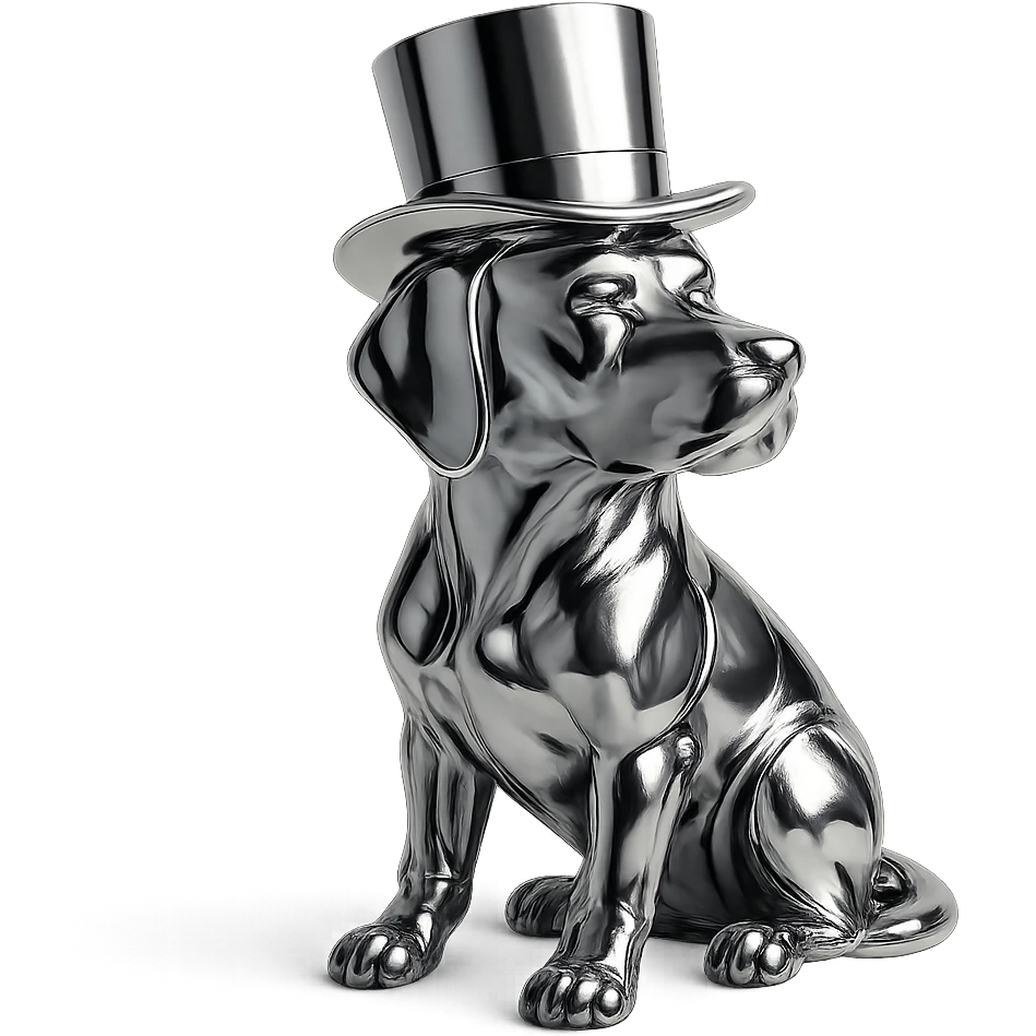 dog with tophat emoji