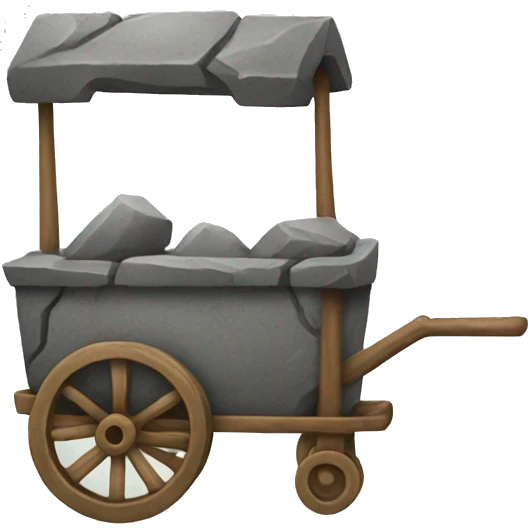Cart with stone emoji