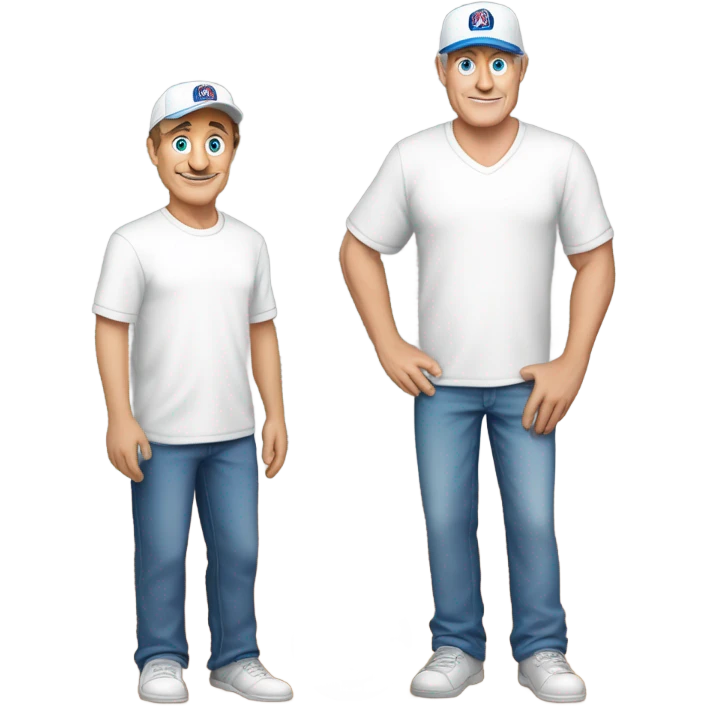 us veteran, dad, older than most dads with teenage son, Love's God, security team volunteer at church, caucasian, clean cut, blue eyes, brown hair, 6'3" tall, 255lbs, young looking 59-year-old, white ball cap emoji